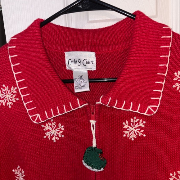 VTG embroidered Christmas sweater with penguins and a beaded design - Picture 5 of 7